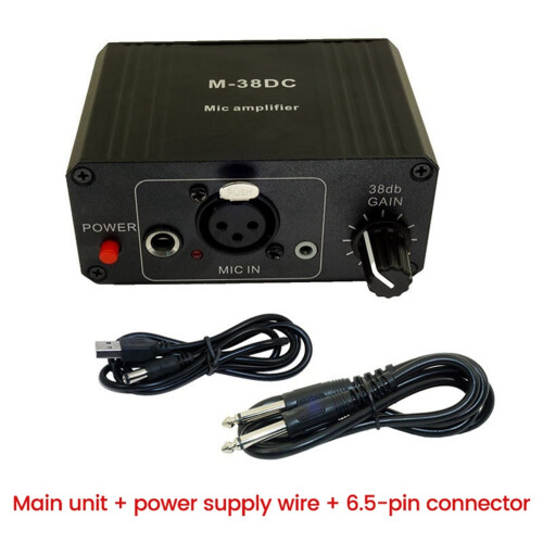 Protable Microphone Preamp 48V Phantom Power High Gain XLR Output Mic Preamplifier for Dynamic/Condenser Microphone B 2
