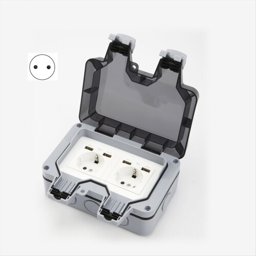 IP66 16A Rainproof Charging Socket Outdoor Socket Waterproof Box with USB EU Plug 1