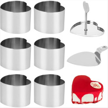 Nahtloses Mini-Käsekuchen-Ausstecher-Ring-Set (7,6 cm), Mini-Lebensmittelform aus Edelstahl für Mousse, Speisenanrichtung, Kekse, Backwaren