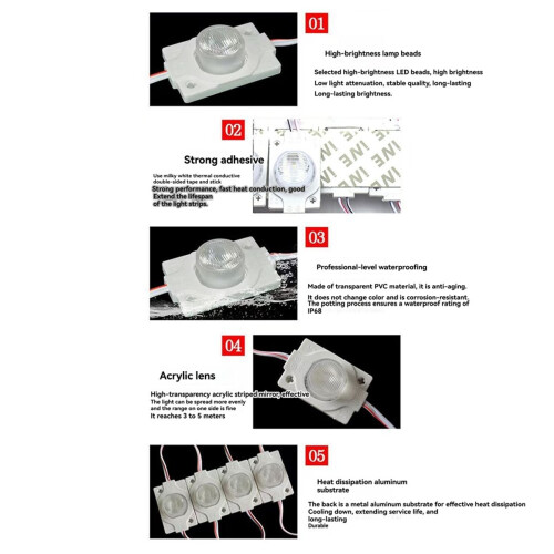 100PCS 12V 3030 1.5W LED Module String with Lens for Advertising Sign Backlight 2