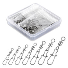 70 Pcs Resistance Fishing Swivels Snaps, 7 Sizes Detachable Snap Swivels, Swivels Fishing Tackle