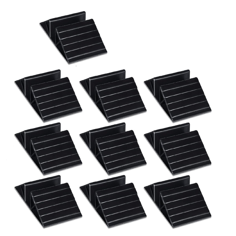 10 Pcs Pet Gate Support Feet Freestanding Dog Gates Stabilizer Feet Plastic Triangle Reinforcement Fitting Dog Panel Black