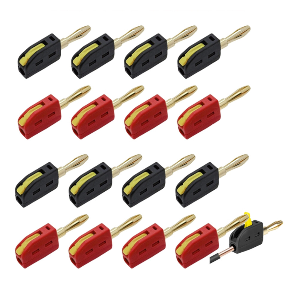 20Pcs 4Mm Banana Plug Solderless Quick Wire Connector Current Quick Connect Connector For 32A Electrical Test 4853670389915