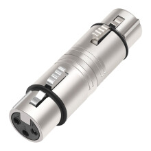 Adaptér XLR samica-samica, 3-pinový XLR na 3-pinový mikrofónový linkový adaptér, audio mikrofónny adaptér pre mixážny pult