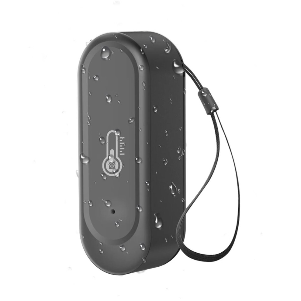 Wifi Temperature And Humidity Sensor Outdoor Waterproof Tuya App Hygrometer Thermometer Sensor Black 4853670378346