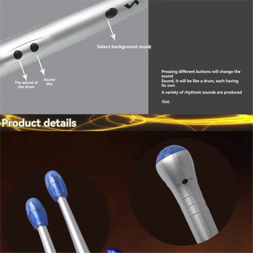 A Pair Electronic Induction Rhythm Music Drum Stick Percussion Instrument Practice Set(Does Not Include Battery) 2