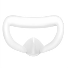 Funda de cojín facial para 3 almohadillas faciales con protectores de lentes Fundas de silicona lavables para VR Meta VR Blanco