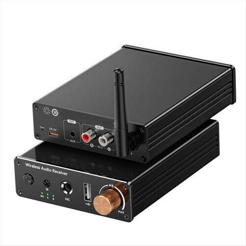 Multifunctional Bluetooth 6.0 Receiver Transmitter, Stereo Receiver Bluetooth Power Amp /AUX/USB/6.5mm MIC