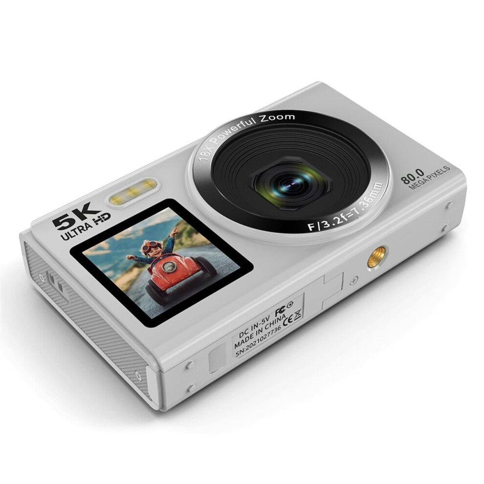 5K Digital Camera 80Mp Dual Screen, 18X Zoom Vlogging And Selfie Camera For Adults And Students, Portable Video Recorder 4853670384316