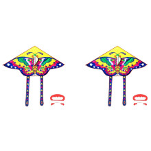2 bunte, langschwänzige Nylon-Drachen für Kinder, ideal zum Spielen und Surfen, inklusive 50 m Schnur, hohe Qualität