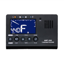 Aroma AMT-560 Stimmgerät für E-Gitarren mit eingebautem Mikrofon und Tonabnehmerkabel für verschiedene Instrumente