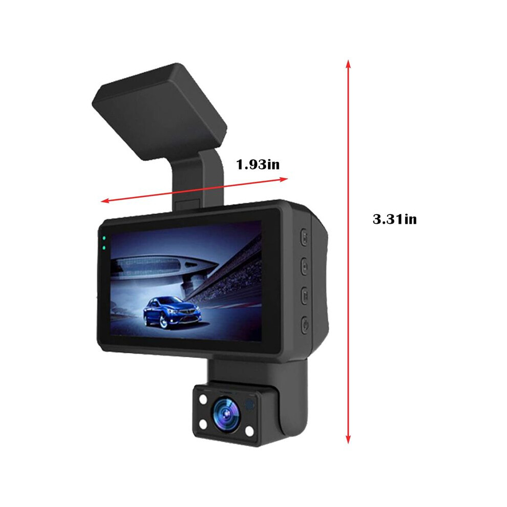 1080P Hd Car Dash Camera Dvr Driving Recorder, 3.0 Inch Ips Screen Dashboard Camera, Parking Monitor, Loop Recording Black 4851066394222