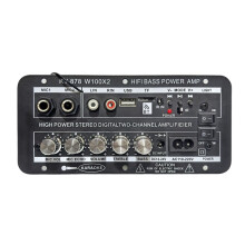 2 Channel Stereo Digital Bluetooth Amplifier Board Dual Microphone Karaoke Amp Speaker for Home Theater Car DIY EU PLUG