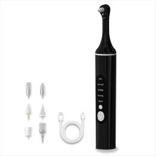 Pulidor de dientes recargable con 6 cabezales, kit blanqueador para limpieza y pulido (negro)