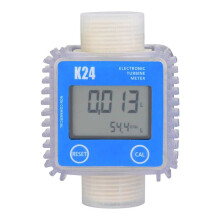 Digital K24 Turbine Oil Fuel Flow Meter Gauge LCD Chemicals Water Sea Liquid Meters Measuring Tools