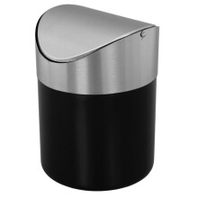 Mini-Mülleimer mit Deckel, Abfalleimer aus gebürstetem Edelstahl, ideal für Badezimmer, Büro, Küche oder Couchtisch