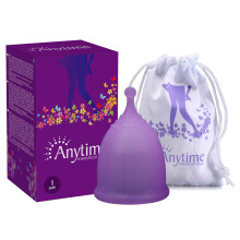 Anytime Women Silicone Anti Leakage Menstrual Period Cup L purple