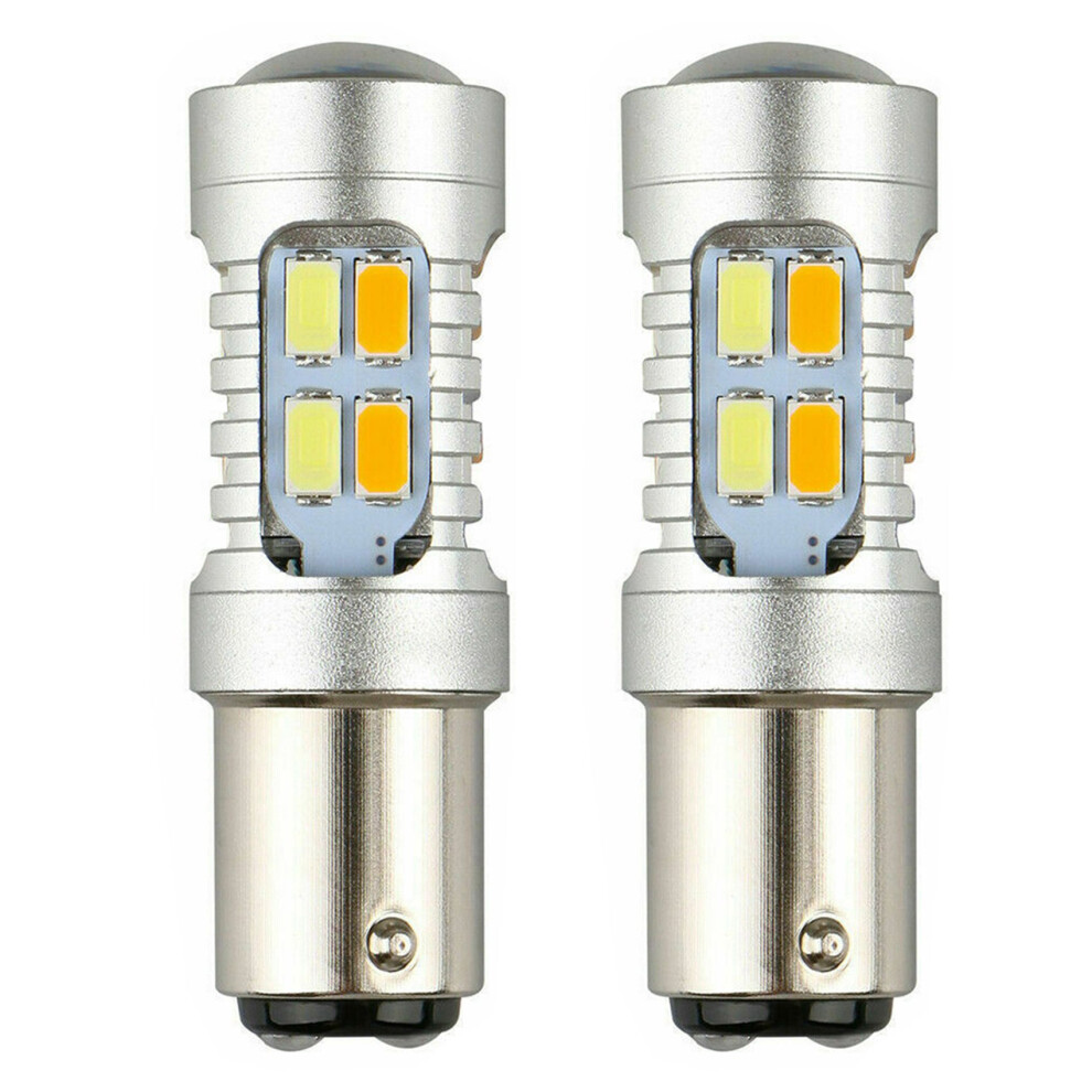 2Pcs 1157 Bay15d P21/5W 5630 Bulbs Dual Color Led Bulb Canbus Car Turn Signal Lamp 4851066322973