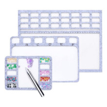 Tapetes de fieltro para cuentas de 3 estilos, tablero de cuentas Treasure Seed con cuchara y tapetes con escala alfabética.