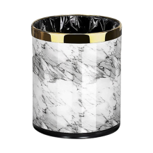 Cubo de basura con diseño de mármol, 10 l, diámetro de cubos, ideal para sala de estar, baño y cocina.