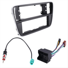 Single Din Car Dash Frame Radio Panel Fascia Plate with Harness Antenna Kit for Up Citigo Seat Mii 2012+