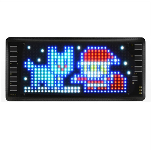 Leather Case Style Led Car Sign Flexible Small Screen Expression with Battery Portable Display