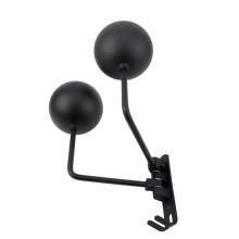 Motorcycle Dual-Ball Helmet Holder Wall Mount Bike Rack 180Rotation Hanger Steel with Hook Metal