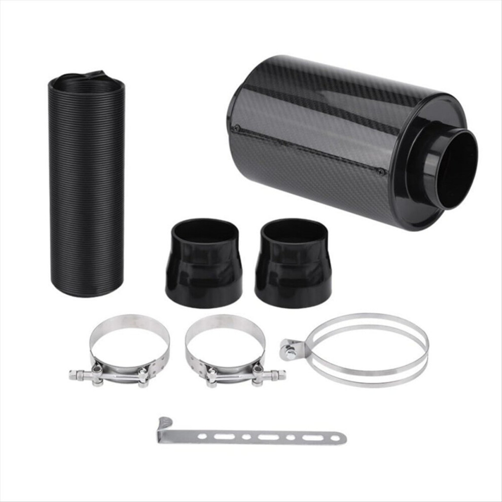 Carbon Fiber Cold Air Filter Intake Closed Induction Tube Automotive General Hose Kit 4851469131776