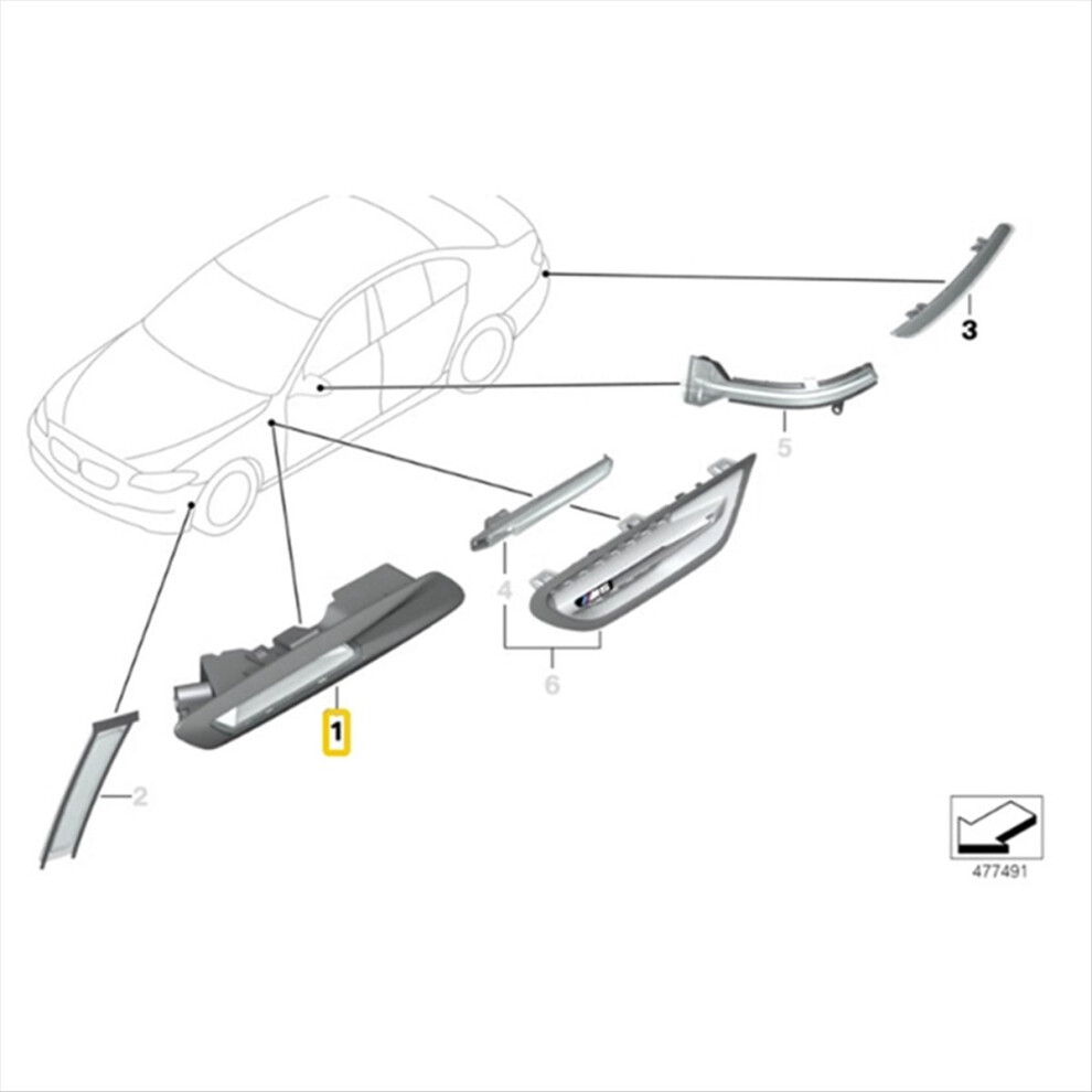 1Pair Led Side Marker Turn Signal Lamps For F10 F11 F18 550I 535I 528I Sedan 11-2013 63137154167,63137154168,A Light 4851180191776