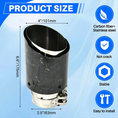 Car Forging Pattern Exhaust Tip 63-101MM Universal Pipe Modification Tail Throat Clip-on 2