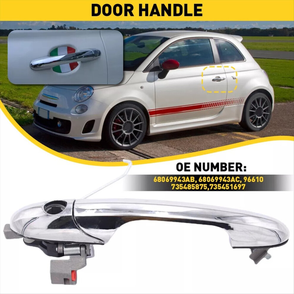 Istovo Chrome Driver's Left Front Door Outer Handle For 500 735485875, 735451697,68069943Ab Exterior