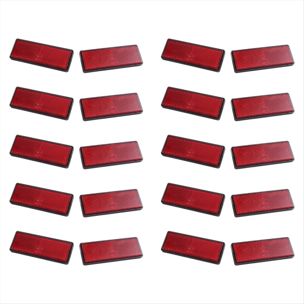 10Pair Rectangle Reflectors Universal For Motorcycles Atv Bikes Dirt Red 4851180120639