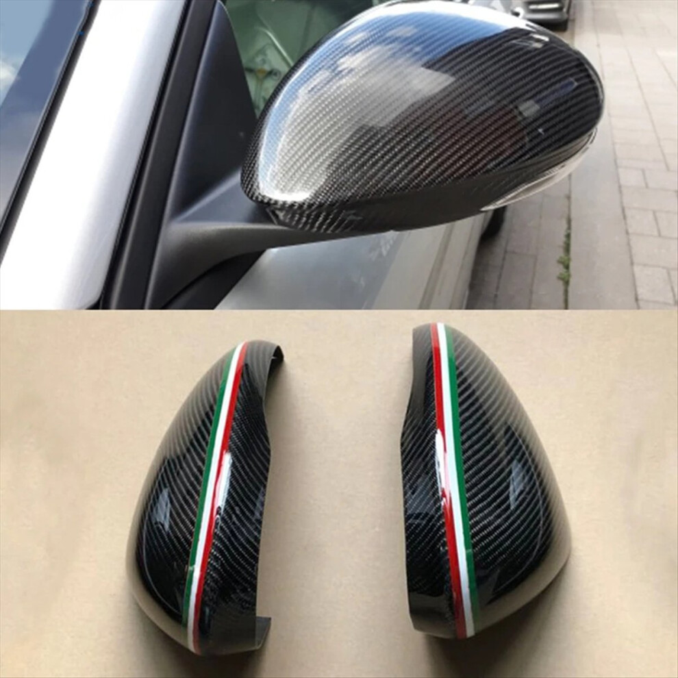 Car Side Rearview Mirror Housing Cap Carbon Fiber Cover For Romeo Stelvio 2017 2018 2019 2020 A 4851180191394