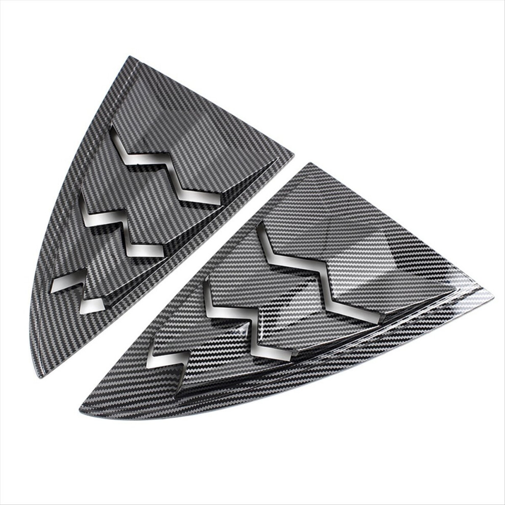 Istovo Car Rear Window Triangle Exterior Decor Blinds Spoiler Leaves Shutter Cover For 2017-2021 Carbon Fiber