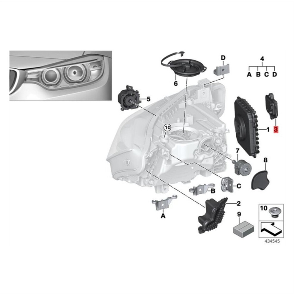 63117419615 Small Led Module Source For F30 F31 F35 2014-2019 Angel Eye Drl Running Yellow/Light 4854139688952