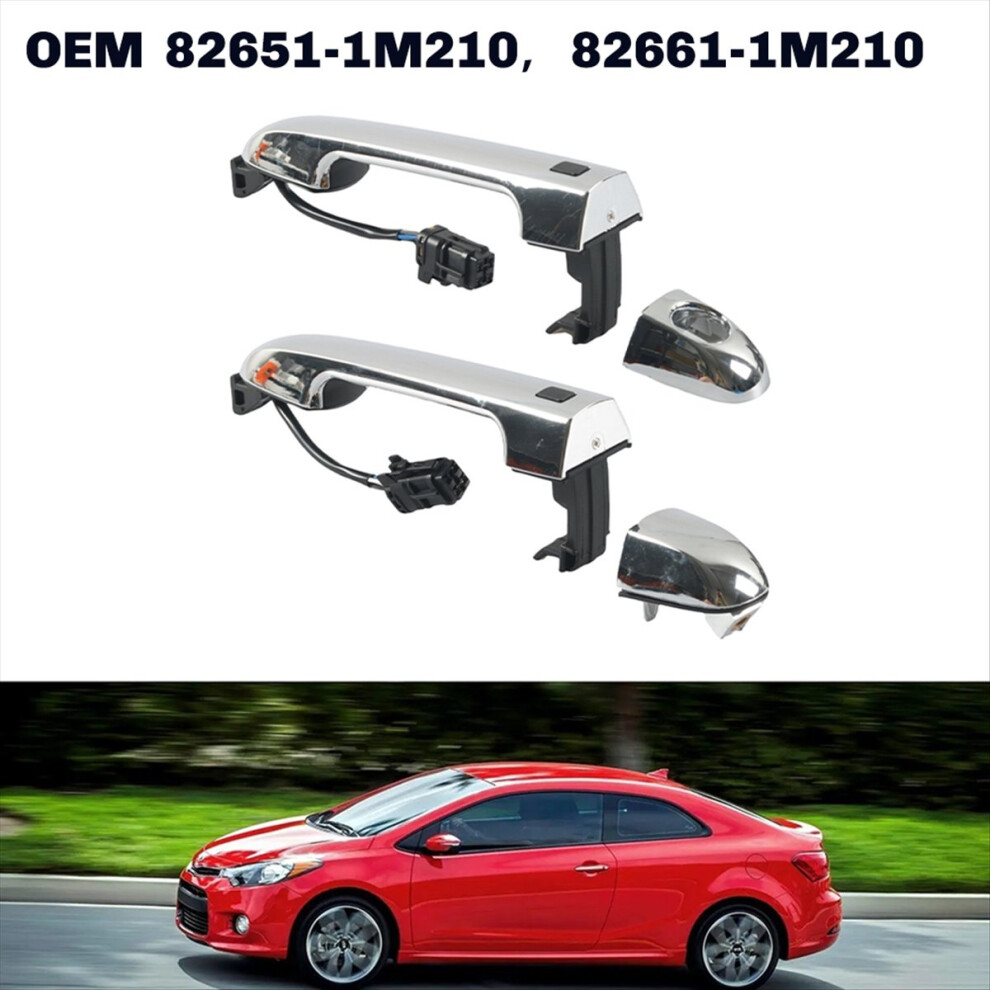 Left & Right Exterior Door Handle Set 82651-1M210, 82661-1M210 For Forte Koup 2010-2013 Silver 4854139694090