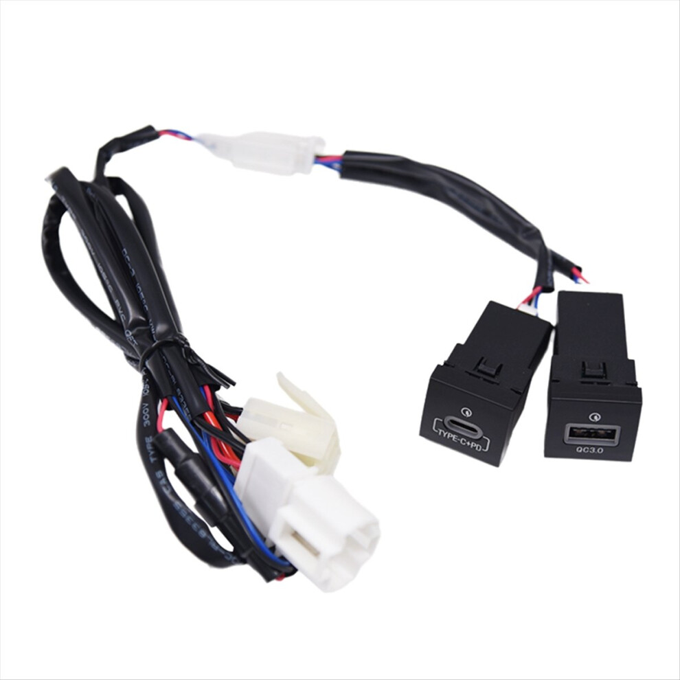 Car Charger Socket Lighter Qc3.0 Pd Usb Interface Use For 5 Mk5 Golf Qc3.0+Type C Black 4854139683582