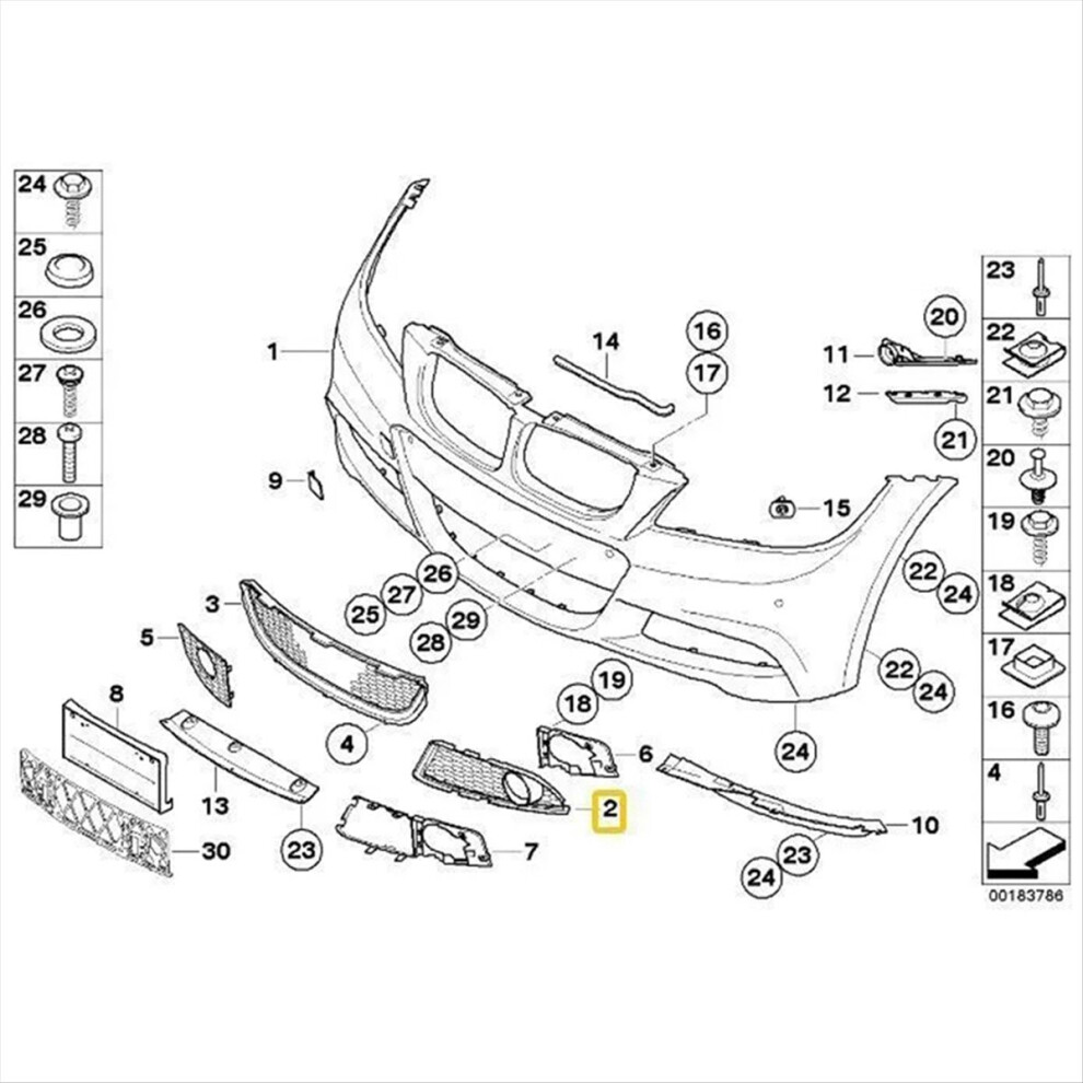 For 3-Series E90 E91 2009-2011 Car Front Bumper Fog Grilles 51117891395 51117891396 Light 4854139602507
