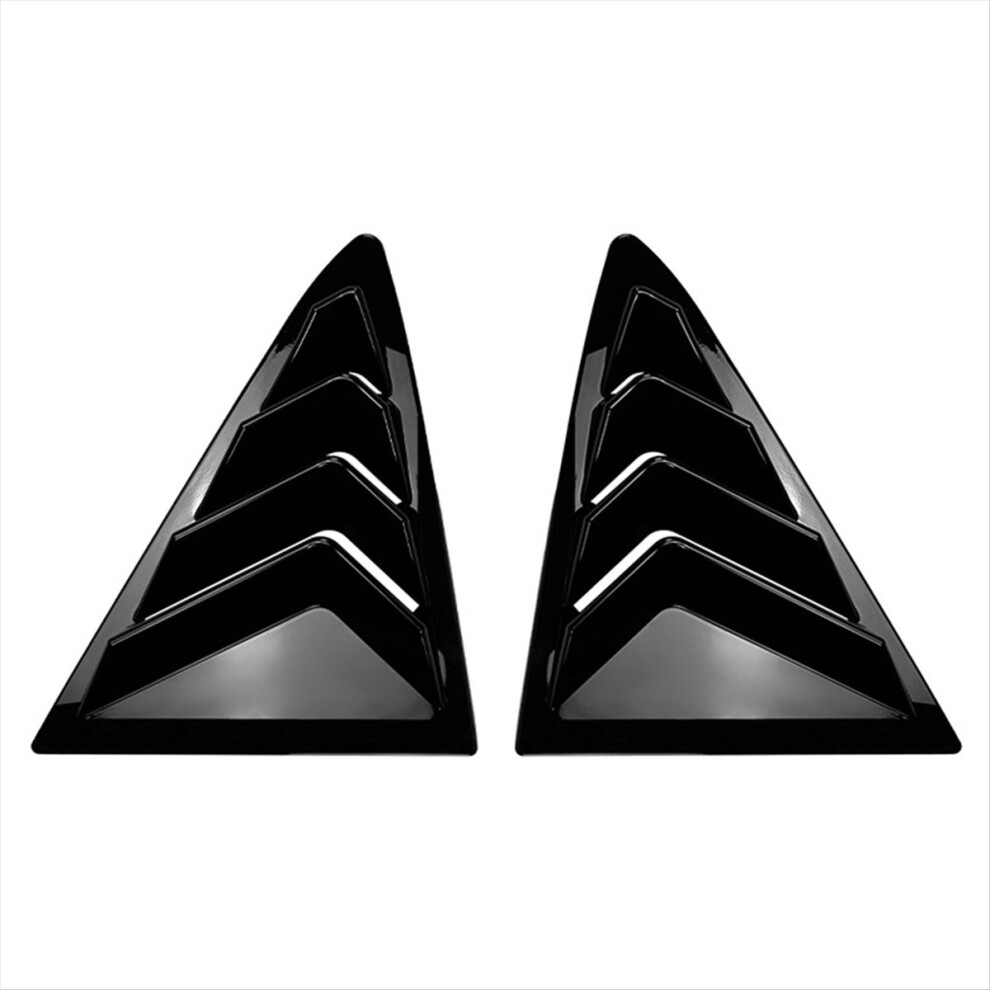 Car Rear Triangular Window Louvers Shutters Blinds Cover Trim For Fiesta Mk8 2018+ Glossy Black 4854139615347