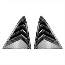 Car Rear Triangular Window Louvers Shutters Blinds Cover Trim for Fiesta MK8 2018+ Carbon Fiber
