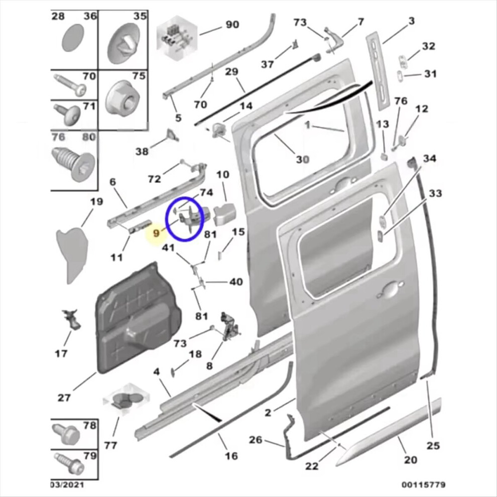 New High Quality Car Hinge Pulley 9808074880 For Replacement Accessories 4854139697602