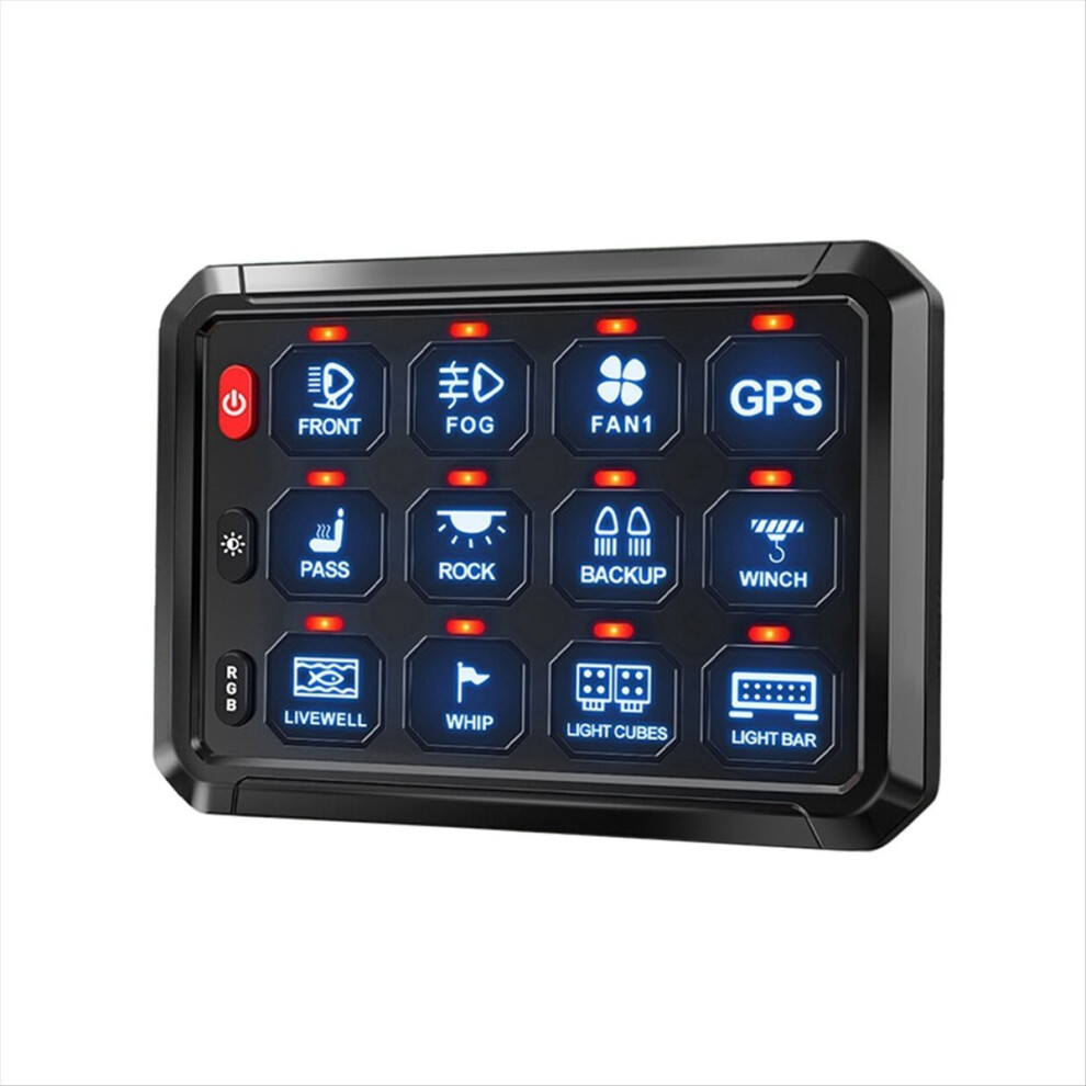Istovo 12 Gang Switch Panel Bluetooth Rgb Pod 12V For Car Truck Offroad Rv Campers Van Suv Utv Atv