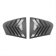 Car Rear Triangular Window Louvers Shutters Blinds Cover Trim for 5 Seires G30 2018-2023 Carbon Fiber Pattern