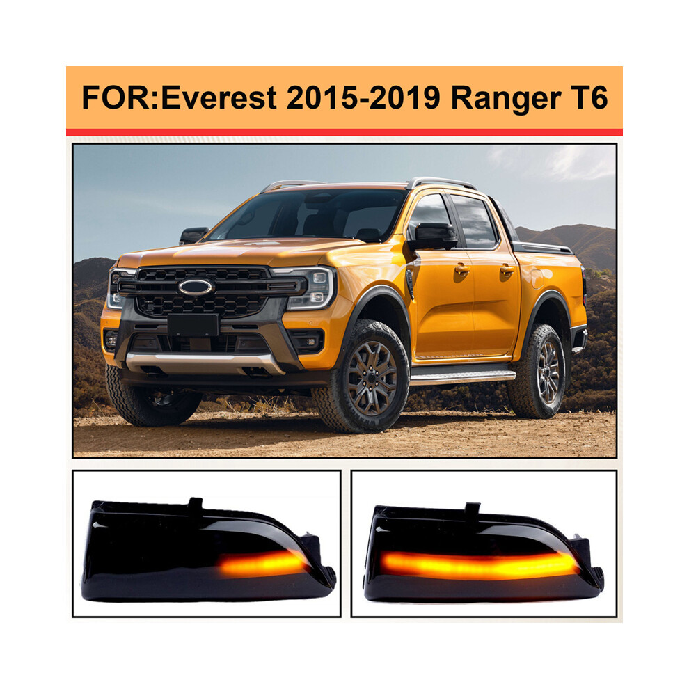 Car Dynamic Led Turn Signal Rearview Mirror Lights Blinker For Everest 2015-2019 Ranger T6 Smoke 4854139615118
