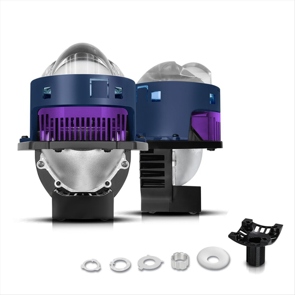 3 Inch Headlight Laser Lens High+Low Beam Bi Led Fog Lights Projector Universal H4 H7 9005 9006 Lamp 6000K White 4854139639848