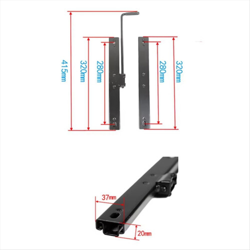 Single Lock Car Seat Slide Rail High Strength Adjustable Assembly Kit for Loader Forklift Tractor A 2