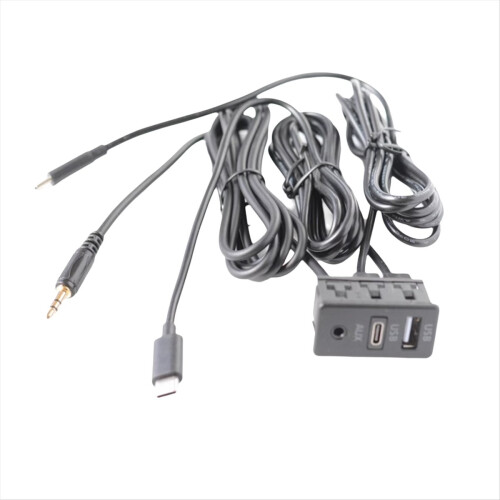 Car Android Navigation Machine AUX Panel Double TYPE-C+AUX Input USB+AUX Interface Extension Cable Adapter