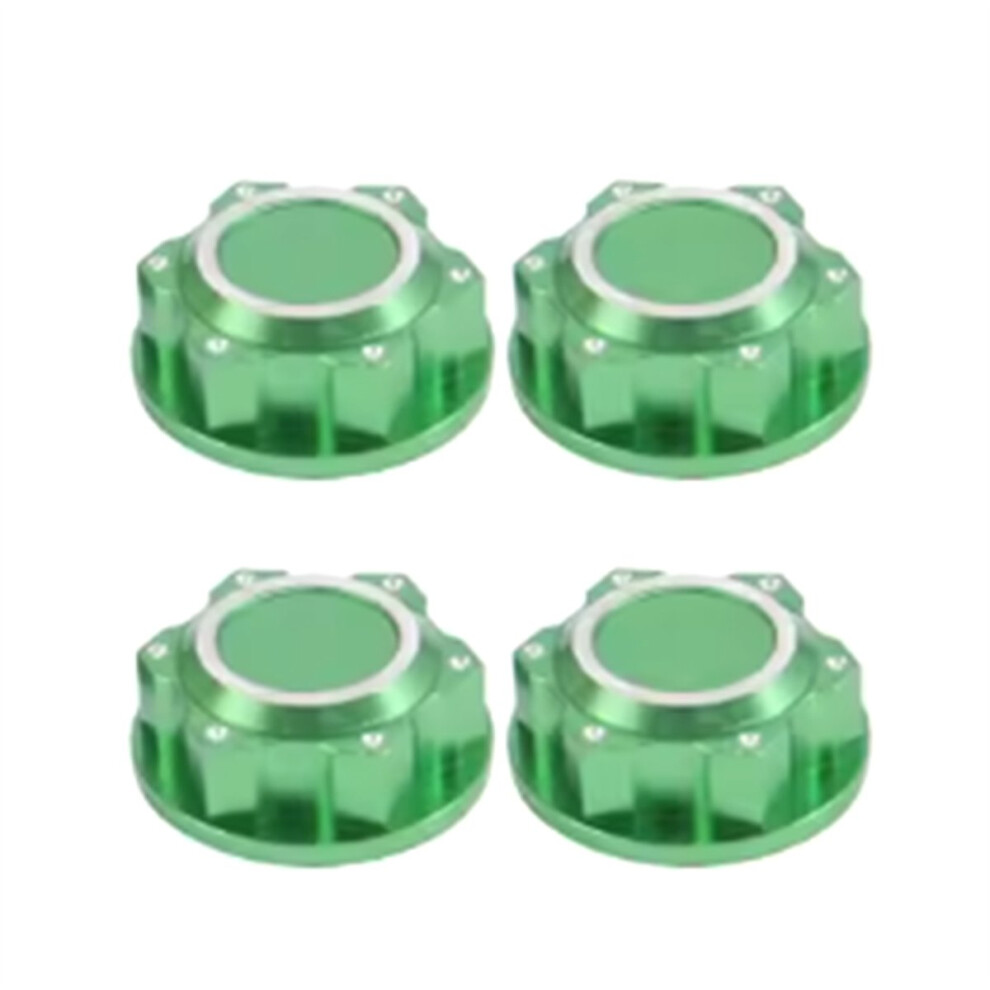 4Pcs Aluminum For 1/5 Kraton 8S Outcast Rc Car 24Mm Hex Wheel Nuts Hub Cover Dustproof Anti-Skid Green 4853114407700