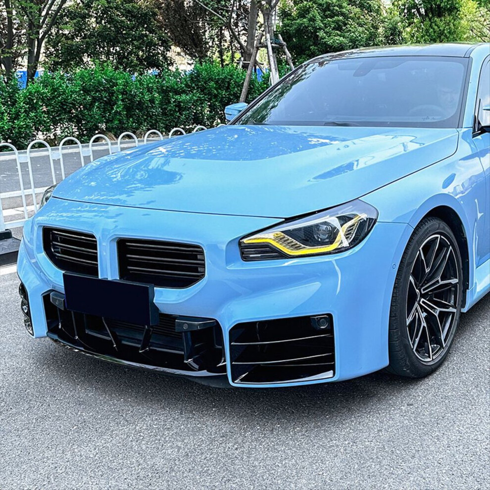 Car Front Fog Lamp Splitter Spoiler Cover Trim Grille For 2 Series M2 G87 2023+ Bright Black 4852829129020