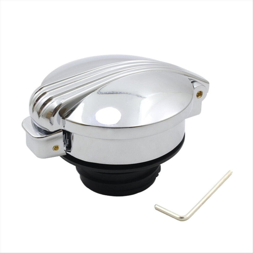 Motorcycle Tank Cap Oil Classic Retro Keyless Open For Sportster Xl883 Xl1200 Dyna Cap,B Silver 4852829128481